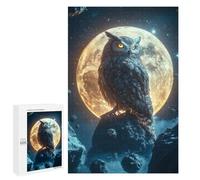 Adults Puzzles 1000 PCS Jigsaws Owl on A Moonlit Rock Jigsaw for Adults Anti-Stress Toys But Fun And Humorous Parent-child Interaction 1000 PCS