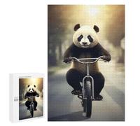 Adults Puzzles 1000 PCS Jigsaws Panda on A Bicycle Teenagers Puzzles Hands-on Game Hand Speed Race Parent-child Interaction 1000 PCS
