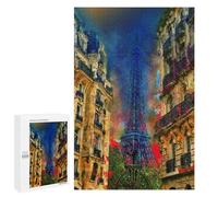 Adults Puzzles 1000 PCS Jigsaws Parisian Eiffel Tower Art Print Jigsaw for Adults Toy Wall Decor Perfect Decoration Parent-child Interaction 1000 PCS