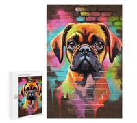Adults Puzzles 1000 PCS Jigsaws Puggle Dog Graffiti Puzzle for Adults Brain Teaser Game Analysis And Logic Parent-child Interaction 1000 PCS