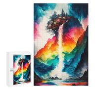 Adults Puzzles 1000 PCS Jigsaws Rainbow Mountain Falls Jigsaw for Adults Toy Wall Decor Perfect Decoration Parent-child Interaction 1000 PCS