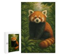 Adults Puzzles 1000 PCS Jigsaws Red Panda Portrait in Lush Forest Jigsaw Puzzle Fun Games But Fun And Humorous Unique Gifts for Birthday And Christmas 1000 PCS