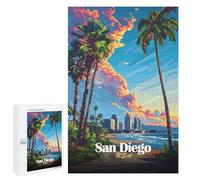 Adults Puzzles 1000 PCS Jigsaws San Diego Sunset Puzzle for Adults Toy Wall Decor Stress Reliever Difficult And Challenge 1000 PCS