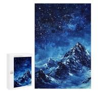 Adults Puzzles 1000 PCS Jigsaws Snow-Capped Mountain Night Sky Jigsaw Puzzles for Teenagers Precision Cutting Parent-child Interaction Beautiful Design Game 1000 PCS