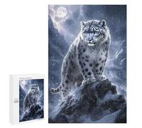 Adults Puzzles 1000 PCS Jigsaws Snow Leopard Mountain Majesty Jigsaw Puzzles for Teenagers Precision Cutting Parent-child Interaction Beautiful Design Game 1000 PCS