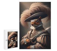 Adults Puzzles 1000 PCS Jigsaws Squirrel As A Musketeer Jigsaw for Adults Toy Wall Decor Perfect Decoration Parent-child Interaction 1000 PCS