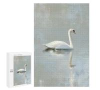 Adults Puzzles 1000 PCS Jigsaws Swan Reflections on Water Jigsaw Puzzles for Teenagers Precision Cutting Parent-child Interaction Beautiful Design Game 1000 PCS