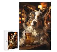 Adults Puzzles 1000 PCS Jigsaws The Beer Sipping Dog Puzzle for Adults Brain Teaser Game Analysis And Logic Parent-child Interaction 1000 PCS