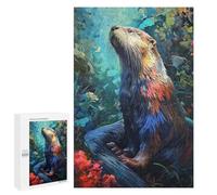Adults Puzzles 1000 PCS Jigsaws The Hunting Otter Jigsaw for Adults Toy Wall Decor Perfect Decoration Parent-child Interaction 1000 PCS