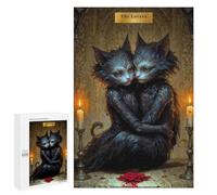 Adults Puzzles 1000 PCS Jigsaws The Lovers - Cat Tarot Card Puzzle for Adults Toy Wall Decor Stress Reliever Difficult And Challenge 1000 PCS