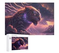 Adults Puzzles 1000 PCS Jigsaws Thundering Tiger Storm -1 Teenagers Puzzles Hands-on Game Hand Speed Race Parent-child Interaction 1000 PCS