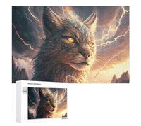 Adults Puzzles 1000 PCS Jigsaws Thundering Wildcat Majesty -2 Teenagers Puzzles Hands-on Game Hand Speed Race Parent-child Interaction 1000 PCS