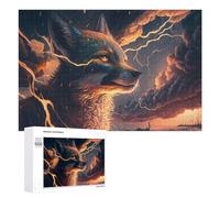 Adults Puzzles 1000 PCS Jigsaws Thundering Wolf Epic Fantasy Artwork Teenagers Puzzles Hands-on Game Hand Speed Race Parent-child Interaction 1000 PCS