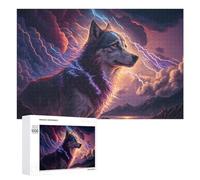 Adults Puzzles 1000 PCS Jigsaws Thundering Wolf Fantasy Artwork -1 Jigsaw Puzzle Brain Teaser Game A Work of Art Birthday And Unique Gifts 1000 PCS