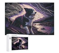 Adults Puzzles 1000 PCS Jigsaws Thunderstorm Dog Art Print Jigsaw Puzzle Brain Teaser Game A Work of Art Birthday And Unique Gifts 1000 PCS