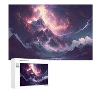 Adults Puzzles 1000 PCS Jigsaws Thunderstorm Mountain Landscape Teenagers Puzzles Hands-on Game Hand Speed Race Parent-child Interaction 1000 PCS