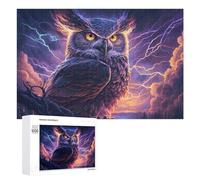 Adults Puzzles 1000 PCS Jigsaws Thunderstorm Owl Artwork-3 Teenagers Puzzles Hands-on Game Hand Speed Race Parent-child Interaction 1000 PCS