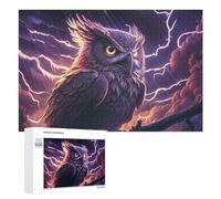 Adults Puzzles 1000 PCS Jigsaws Thunderstorm Owl Artwork Teenagers Puzzles Hands-on Game Hand Speed Race Parent-child Interaction 1000 PCS