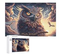 Adults Puzzles 1000 PCS Jigsaws Thunderstorm Owl Majesty -3 Teenagers Puzzles Hands-on Game Hand Speed Race Parent-child Interaction 1000 PCS