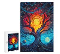 Adults Puzzles 1000 PCS Jigsaws Tree of Two Moons Puzzle for Adults Brain Teaser Game Analysis And Logic Parent-child Interaction 1000 PCS