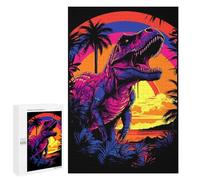 Adults Puzzles 1000 PCS Jigsaws Vibrant Dinosaur Sunset Art Print Jigsaw for Adults Toy Wall Decor Perfect Decoration Parent-child Interaction 1000 PCS