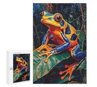 Adults Puzzles 1000 PCS Jigsaws Vibrant Rainforest Frog Jigsaw for Adults Anti-Stress Toys But Fun And Humorous Parent-child Interaction 1000 PCS