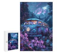 Adults Puzzles 1000 PCS Jigsaws Vibrant Van in Enchanted Forest Jigsaw Puzzles for Teenagers Precision Cutting Parent-child Interaction Beautiful Design Game 1000 PCS