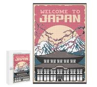 Adults Puzzles 1000 PCS Jigsaws Welcome to Japan Vintage Travel Jigsaw for Adults Toy Wall Decor Perfect Decoration Parent-child Interaction 1000 PCS