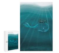 Adults Puzzles 1000 PCS Jigsaws Whale And Turtle Underwater Puzzle for Adults Toy Wall Decor Stress Reliever Difficult And Challenge 1000 PCS