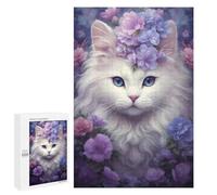 Adults Puzzles 1000 PCS Jigsaws Whimsical White Cat Puzzle for Adults Brain Teaser Game Analysis And Logic Parent-child Interaction 1000 PCS