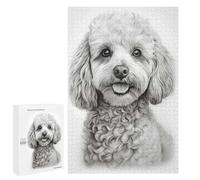 Adults Puzzles 1000 PCS Jigsaws White Poodle Drawing Jigsaw Puzzle Fun Games But Fun And Humorous Unique Gifts for Birthday And Christmas 1000 PCS