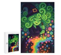 Adults Puzzles 1000 PCS Jigsaws Witch Stirring Rainbow Cauldron Adult Jigsaw Puzzle Family Games Stress Reliever Parent-child Interaction 1000 PCS