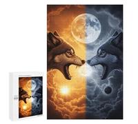 Adults Puzzles 1000 PCS Jigsaws Yin And Yang Wolves Jigsaw Puzzle Fun Games But Fun And Humorous Unique Gifts for Birthday And Christmas 1000 PCS
