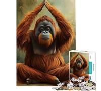 Adults Puzzles 1000 Piece Jigsaws A Serene Orangutan Relaxation Handcraft Play Anti-scratch Durable Surface Wonderful Birthday Choice (Size 38x52cm)