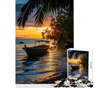 Adults Puzzles 1000 Piece Jigsaws A Thai Fishing Boat Glides Jigsaw Puzzles 1000 Practical Game Great Gifts And Toys Staycation Kill Time (38x26cm)