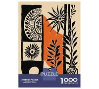 Adults Puzzles 1000 Piece Jigsaws Abstract Botanical Illustration with Geometric Shapes Adult Puzzles Anti-Stress Toys Perfect Decoration Unique Gifts for Birthday And Christmas 52x38cm/1000pcs