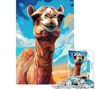 Adults Puzzles 1000 Piece Jigsaws Abstract Camel Oasis Relaxation Handcraft Play Anti-scratch Durable Surface Wonderful Birthday Choice (Size 38x52cm)