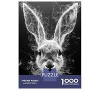 Adults Puzzles 1000 Piece Jigsaws Abstract Rabbit Portrait Puzzle for Adults Toy Wall Decor Presents for Women Unique Gifts for Birthday And Christmas 38x26cm/1000pcs