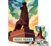 Adults Puzzles 1000 Piece Jigsaws Addis Ababa Jigsaws for Adults Puzzle Hand Speed Race Every Piece Is Unique Learning Educational Toys (Size 38x26cm)