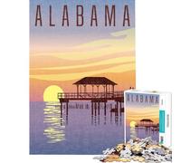 Adults Puzzles 1000 Piece Jigsaws Alabama Sunset Pier Jigsaws for Adults Puzzle Hand Speed Race Every Piece Is Unique Learning Educational Toys (Size 38x26cm)