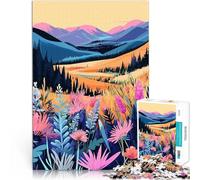 Adults Puzzles 1000 Piece Jigsaws Alaskan Mountain Meadow Flowers Minimalist Art Mustermontage Wohnkunstdekor75x50cm