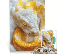 Adults Puzzles 1000 Piece Jigsaws Albino Python, Relaxing Games, Family Activities, Artists' Collection, Fine Arts 38x52cm