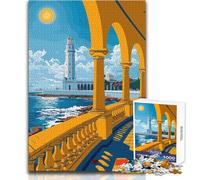 Adults Puzzles 1000 Piece Jigsaws Alexandria Lighthouse View Hands-on Game Perfect Decoration Secret Santa Gifts Size 38x26cm