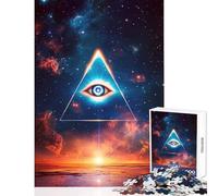 Adults Puzzles 1000 Piece Jigsaws All-Seeing Eye in Space Educational Toy Great Gifts And Toys Educational Games Parent-child Interaction Size 50x75cm