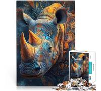 Adults Puzzles 1000 Piece Jigsaws Animal Rhino lustige Spiele für die ganze Familie Verbessern Sie das Gedächtnis38x26cm