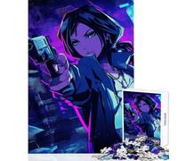 Adults Puzzles 1000 Piece Jigsaws Anime Girl Gun Bitcoin Hands-on Game Home Decoration Educational Toy Birthday And Unique Gifts (38x26cm)