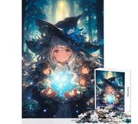 Adults Puzzles 1000 Piece Jigsaws Anime Witch in The Woods DIY Toys Art Work Gift for Educational Game Improving Love between Couples Size 50x75cm