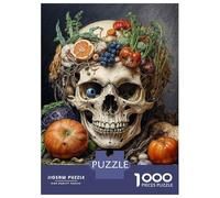 Adults Puzzles 1000 Piece Jigsaws Asparagus Skull Still Life Puzzle for Adults Toy Wall Decor Presents for Women Unique Gifts for Birthday And Christmas 38x26cm/1000pcs