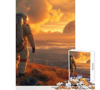 Adults Puzzles 1000 Piece Jigsaws Astronaunt Another Planet Toy Wall Decor Great Gifts And Toys Educational Game Difficult And Challenge Size 38x52cm