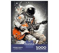Adults Puzzles 1000 Piece Jigsaws Astronaut Guitar Music Jigsaw for Adults Brain Teaser Game But Fun And Humorous Difficult And Challenge 52x38cm/1000pcs